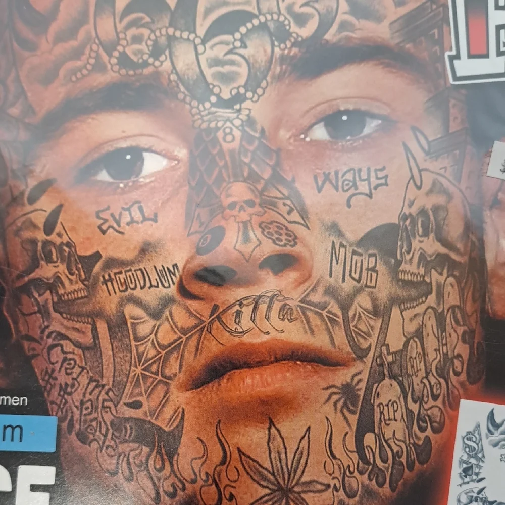 Hoodlum Face Tattoos - Black
